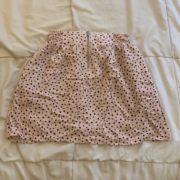 pink and black heart print skirt - Picture 1 of 3